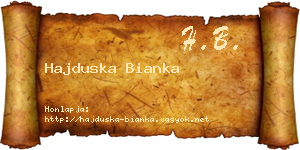 Hajduska Bianka névjegykártya